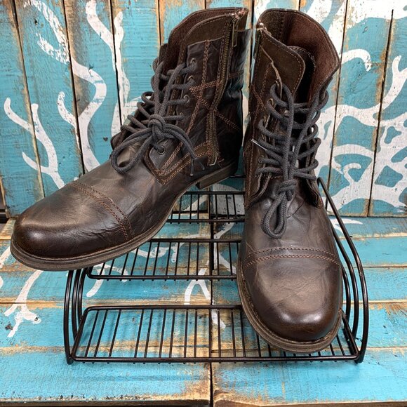 VTG GBX Mens Boots Sz 12 Brown Leather Cap Toe Lace Up main image 9